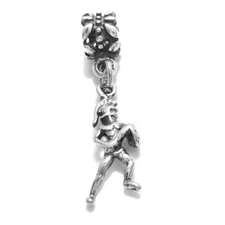 925 Sterling Silver 3D Trojan Soldier Euro Bead Charm