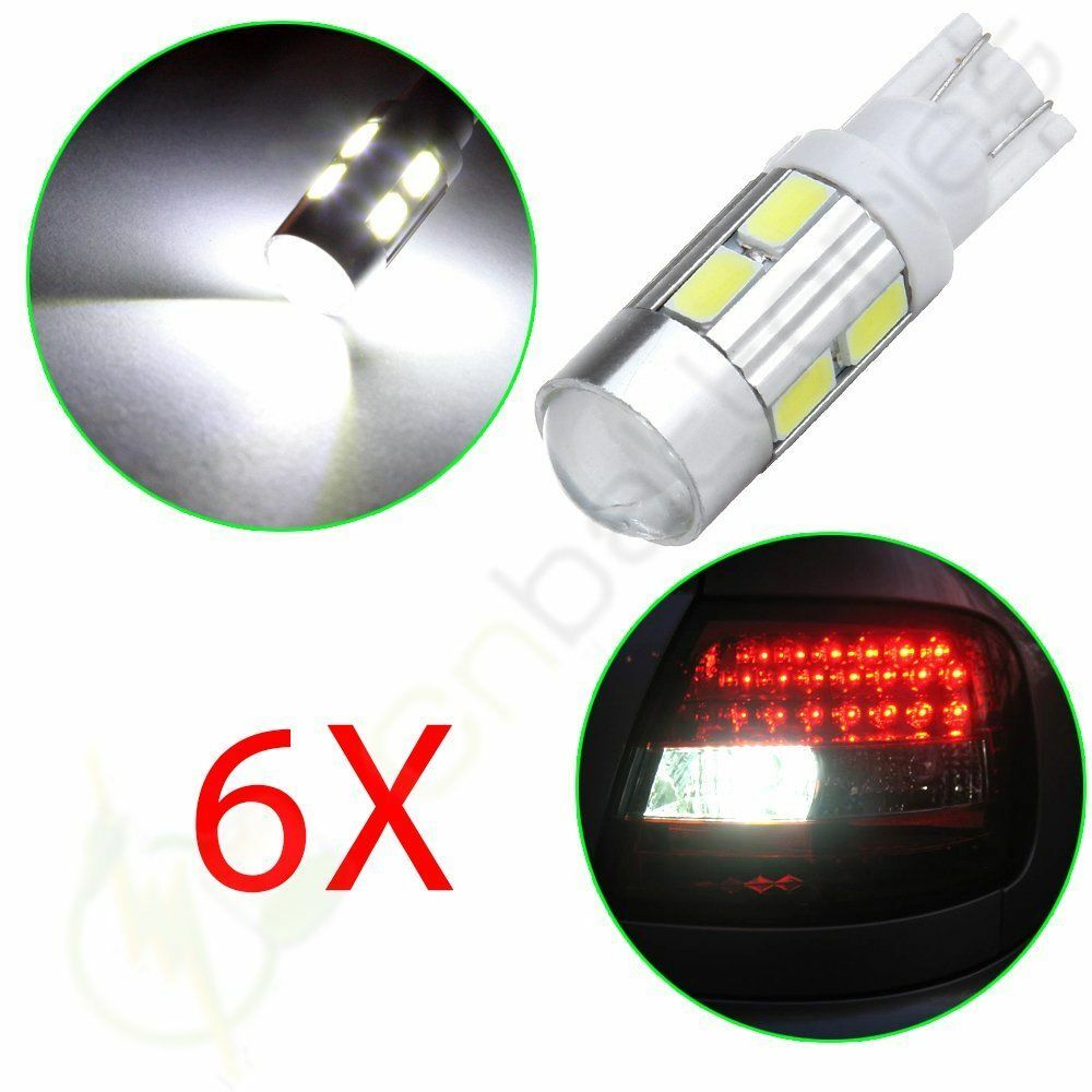 6X 11W 6000k White Projector Lens 921 T10 T15 Back up Reverse LED Light ...