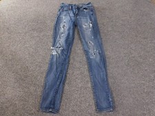 American Eagle Womens Jeans 00 Jegging Blue denim dark distressed hi rise
