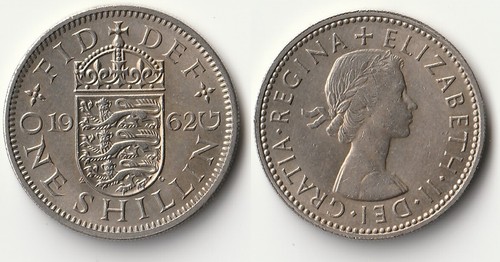 1962 Great Britain 1 shilling English version