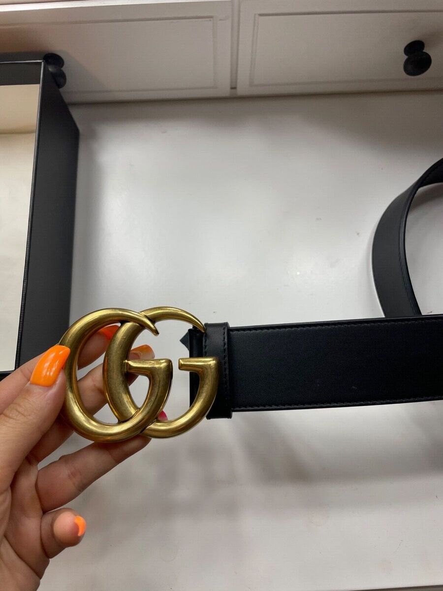 Women's Gucci GG Buckle Belt Leather With Receipt Size 80