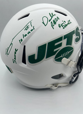 FULLY LOADED Darrelle Revis & Sauce Gardner DUAL Autographed NY Jets Flat White