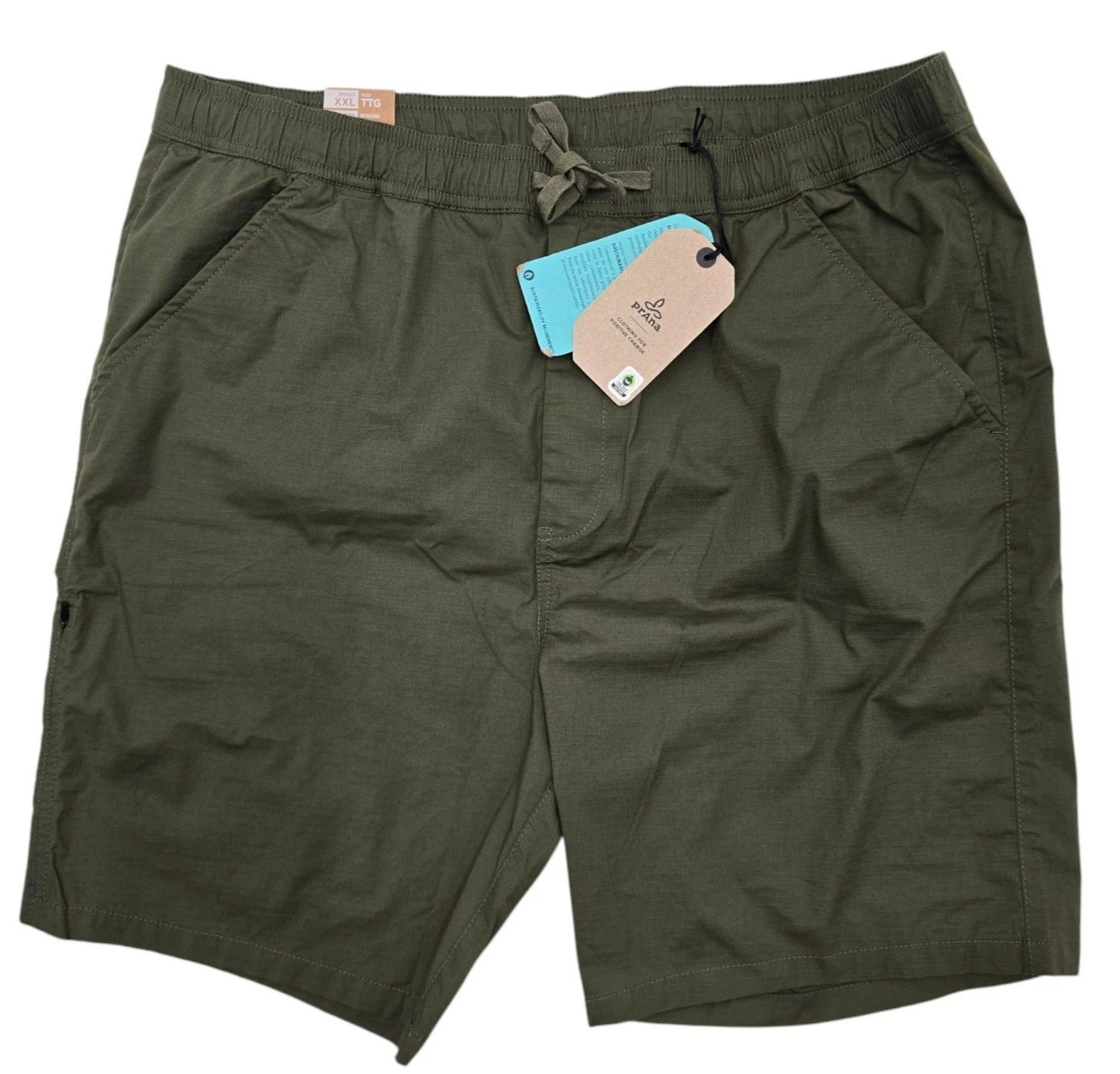 prAna Shorts Men XXL Green Lightweight Summer Hiking Travel Vacation Casual 2X