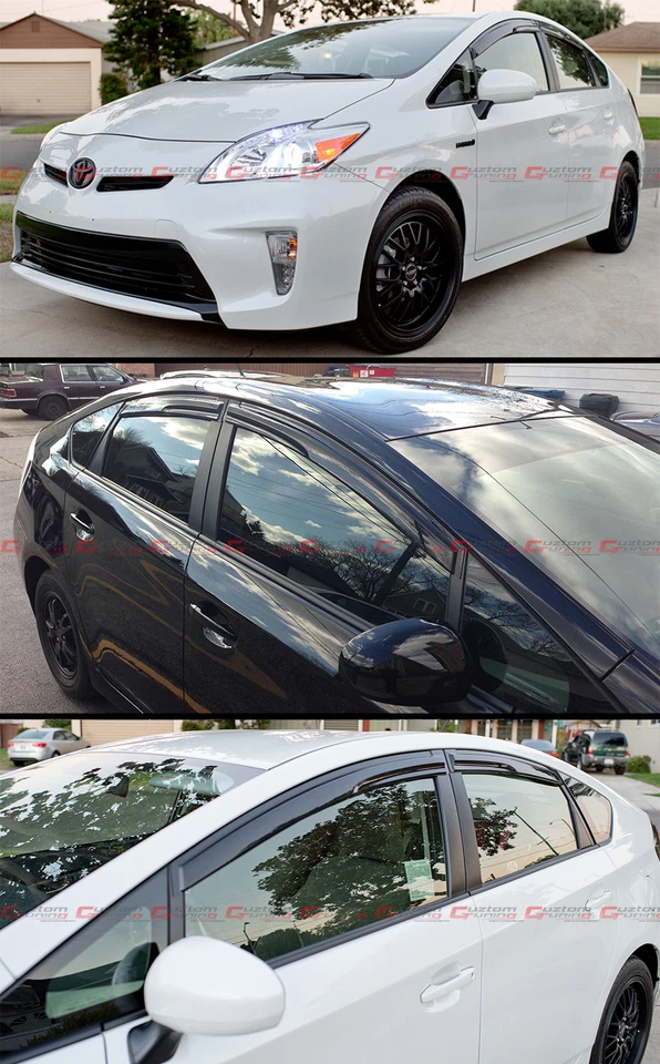 JDM ONDULADO ESTILO 3D VENTANA AHUMADA VISERA VENTILACIÓN PANTALLA PARA TOYOTA PRIUS ZVW30 2010-15 Foto 4 de 4