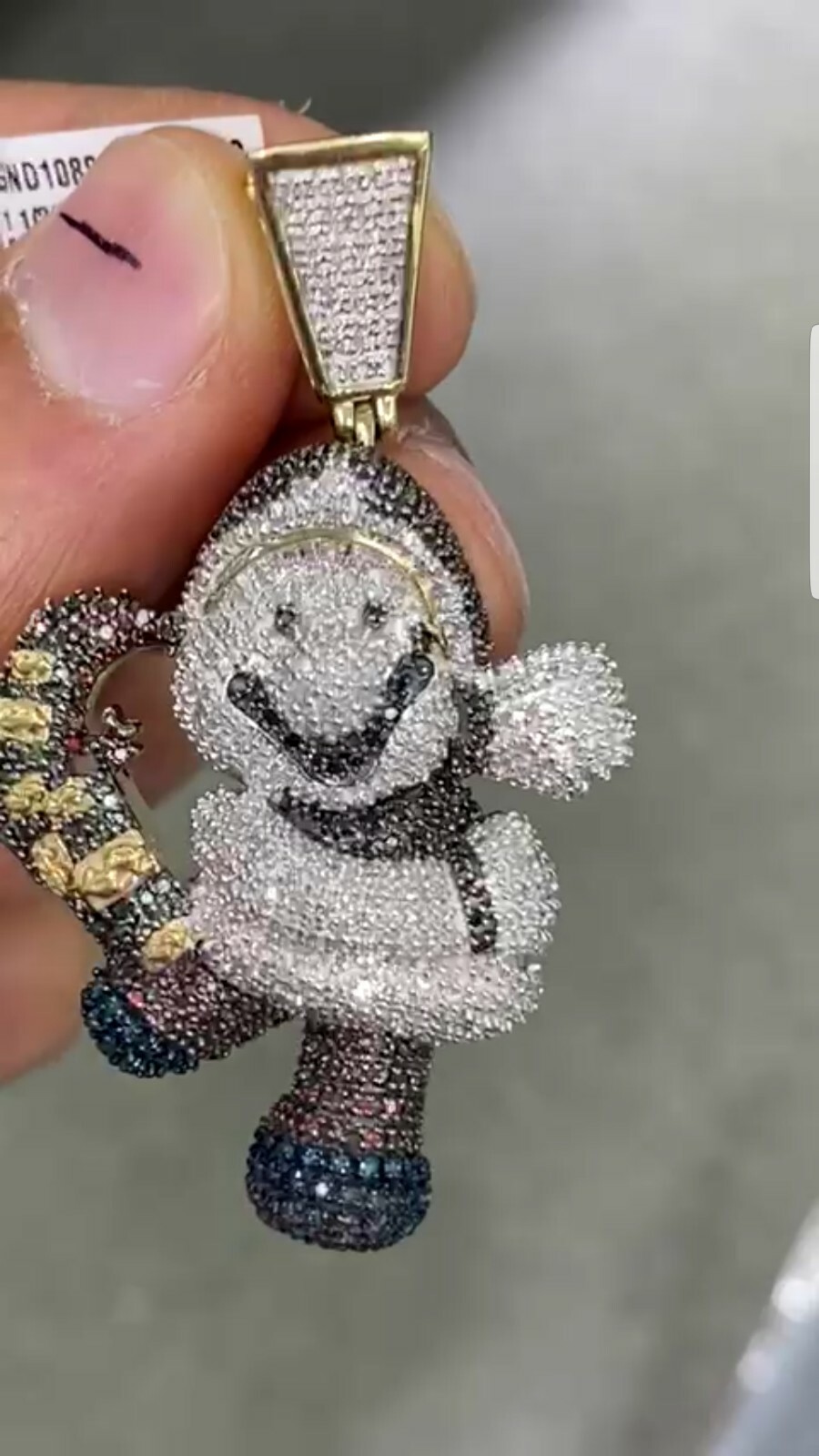 Sold Out10k Solid Gold Super Mario Brothers 1.50 Natural Diamond Pendant Cartoon