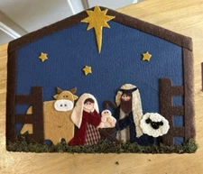 Nativity Ornament SET/7 Pieces Handcrafted Crèche NEW Resin Figures Christmas