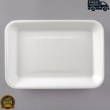 500 Pack Disposable Food Packaging Foam Meat Tray 8 1/4"x5 3/4"x3/4" White NEW