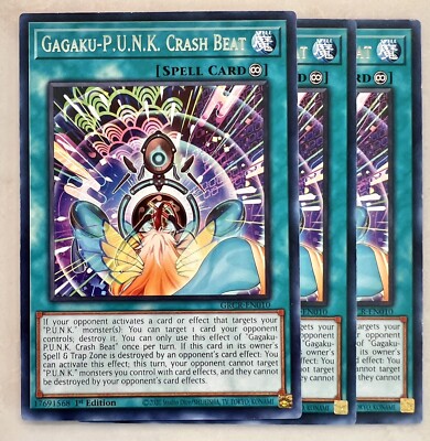 Yugioh GRCR-EN010 3X Gagaku PUNK Crash Beat Spell 1st Edition