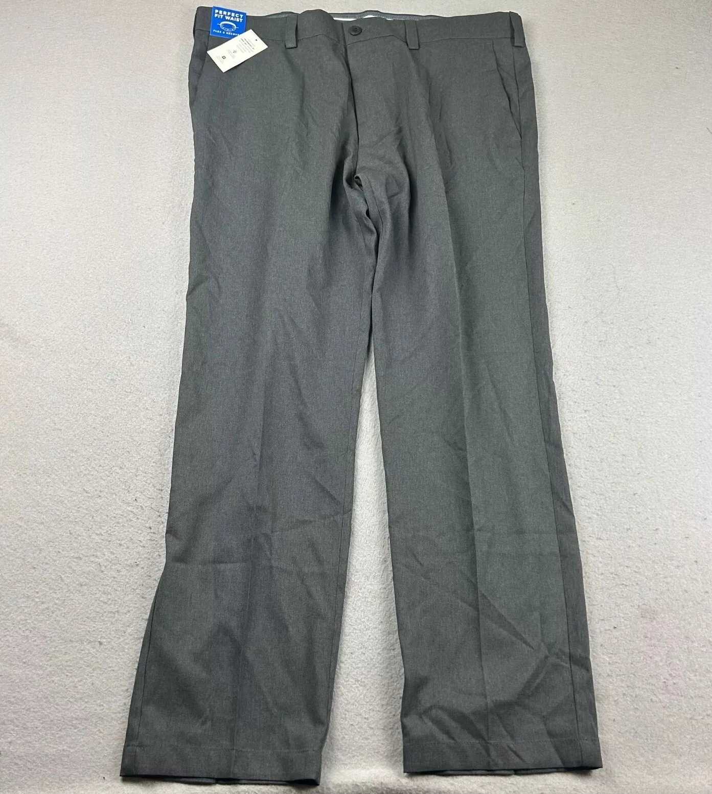 Haggar Pants Mens 40X32 Gray Straight Fit Cool Right Performance Flex NWT
