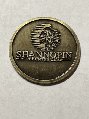 Rare Shannopin Country Club 1'' Flat Coin Style Golf Marker - Pittsburgh, PA.