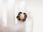 Vintage $300 3ct Natural AGATE GEM Sterling Silver Band Ring