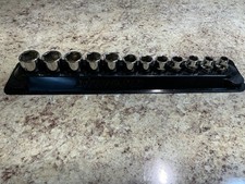 Snap On Fsm 12 Piece Metric Shallow Socket Set 8-19mm 38 With Pakty231 Mag Tray