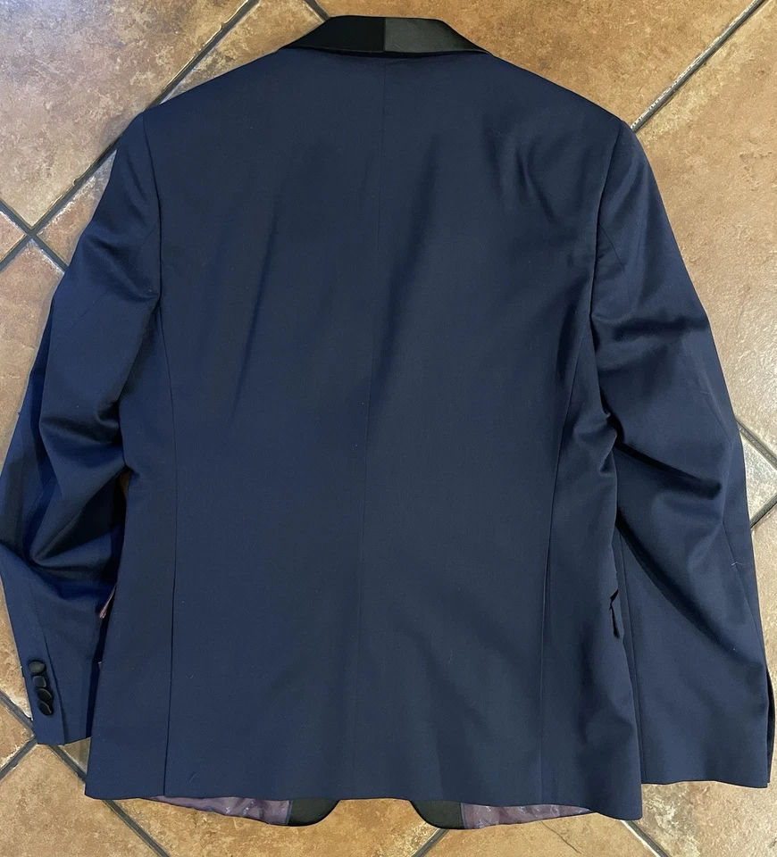 Esmoquin Original Penguin por Munsingwear Cuello Chal Mezcla Lana en Azul Marino 40 R Nuevo con Etiquetas Foto 4 de 4