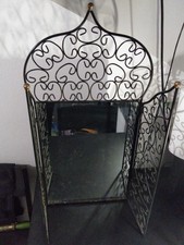 Ancien miroir en fer forgé style oriental / Art-Deco