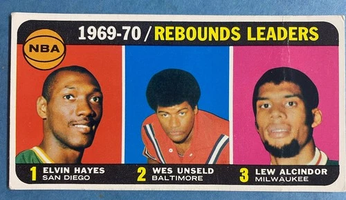 1970-71 Topps League Leaders HOF Kareem Abdul-Jabbar, Elvin Hayes, Wes Unseld #5