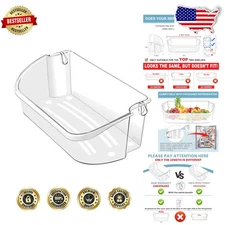 Durable Frigi.daire Refrigerator Door Bin - 15.38" Top Shelf Replacement, Clear