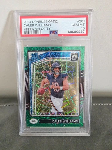 2024 Donruss Optic - Rated Rookie Caleb Williams #201 Green Velocity PSA 10