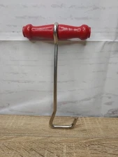 Red Wood Handle Sturdy Boot Strap Metal Hook Puller Cowboy Equestrian Riding