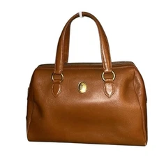 Daks London Brown Leather Top Handle Handbag