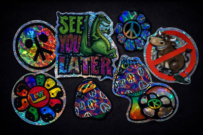 1990s Izamo Design Holographic Vending Machine Stickers   Choose Design