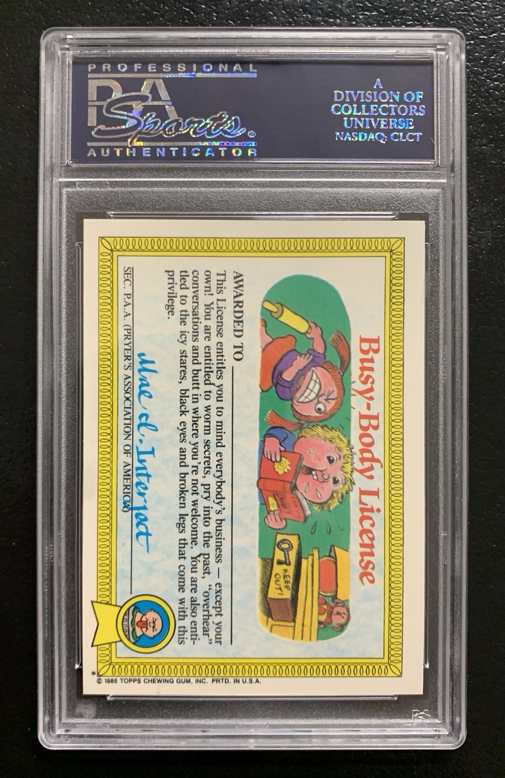 1985 Garbage Pail Kids Wrappin’ Ruth 36a PSA 10 GEM MINT-RARE GLOSSY CARD!! TWT view 2