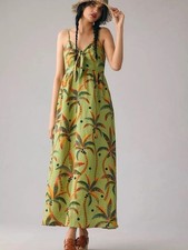 Farm Rio for Anthropologie Tie-Front Linen Dress