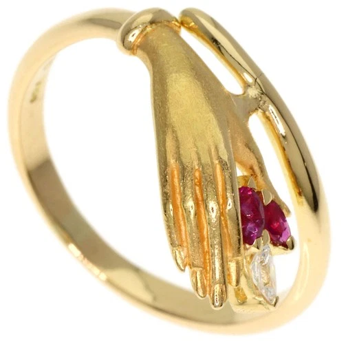 Carrera y Carrera  Ruby Diamond Ring K18 Yellow Gold  Ladies [Used]