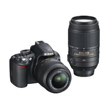 Nikon D3100 DSLR Camera Kit 18-55mm  55-300mm VR Double Zoom Used 1Yr Warranty