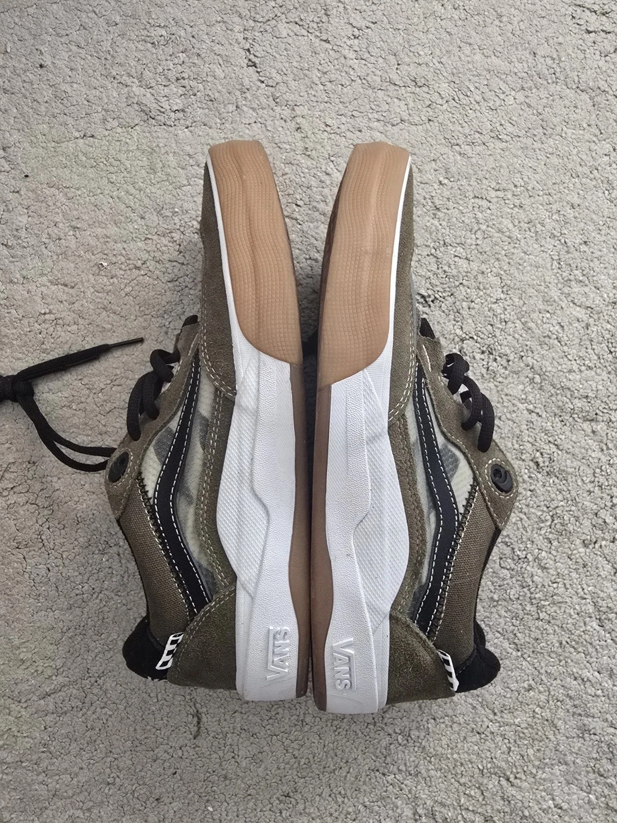 Scarpe da skate Vans uomo Wayvee verde scuro oliva Uk8 indossate una volta