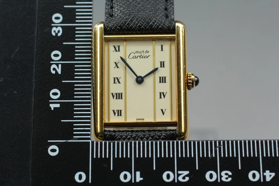 Vintage Exc+5 Cartier must de Tank 590005 reloj de cuarzo para mujer 23 mm... - Imagen 4 de 4