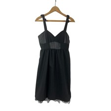 Vintage Tommy Girl Black Mini Dress Black Bow S LBD Coquette Romantic NWTS