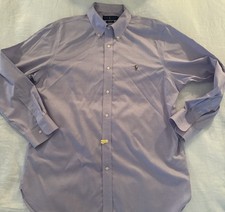 Ralph Lauren Classic Fit Dress Shirt 17 34/35 Lavender Pony Logo Dry Cleaned