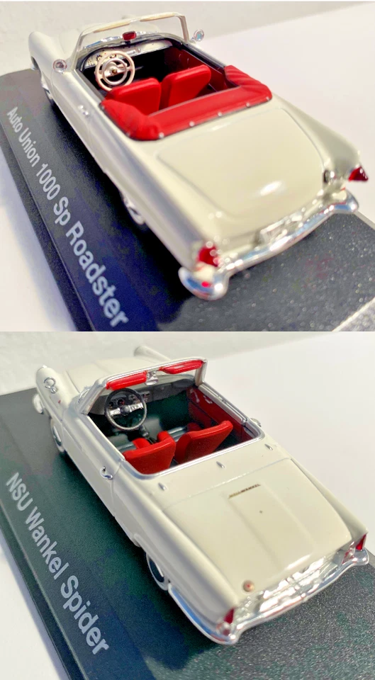 AUTO UNION 100 SPIDER - NSU WANKEL SPIDER 1/43 - N°2 MODELLI - RARE MINICHAMPS - Immagine 2 di 4
