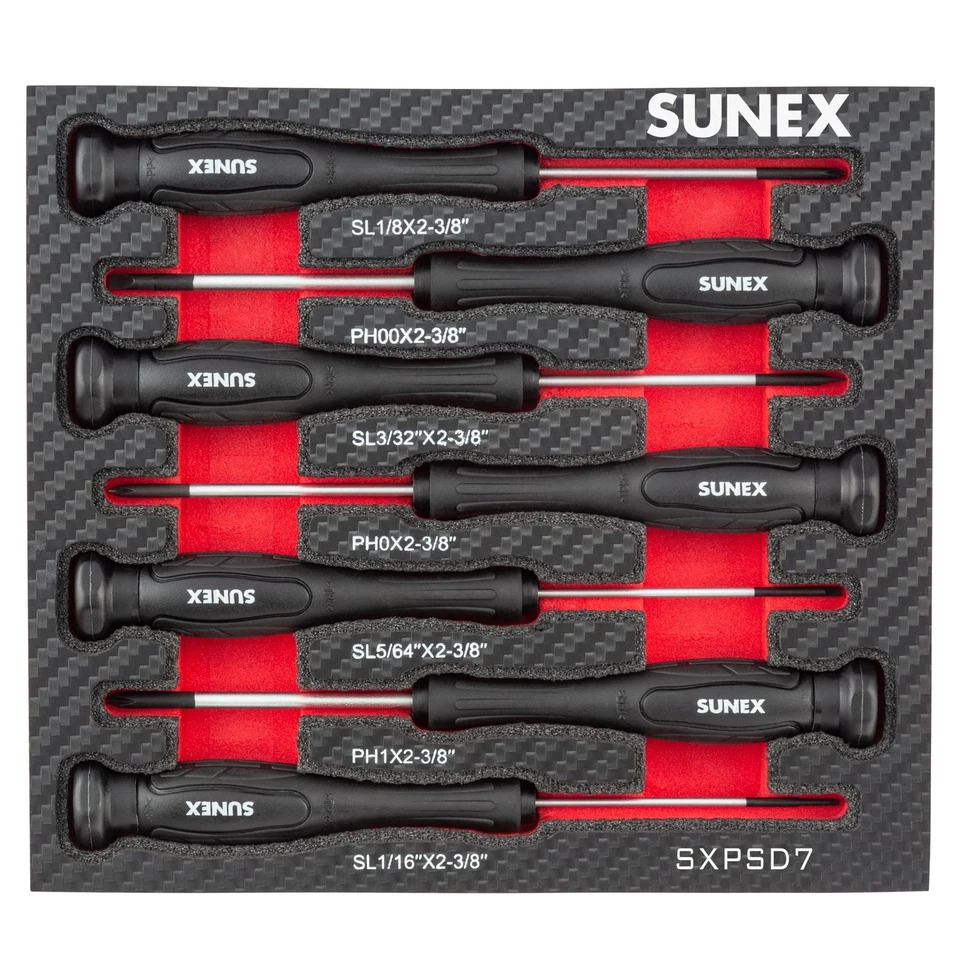 SXPSD7 Precision Phillips® & Slotted Screwdriver Set in EVA Foam, 7-Piece - Image 2 of 4