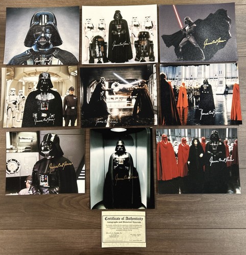 LOT OF 9  STAR WARS DARTH VADER JAMES EARL JONES SIGNED 8X10 PHOTOS
