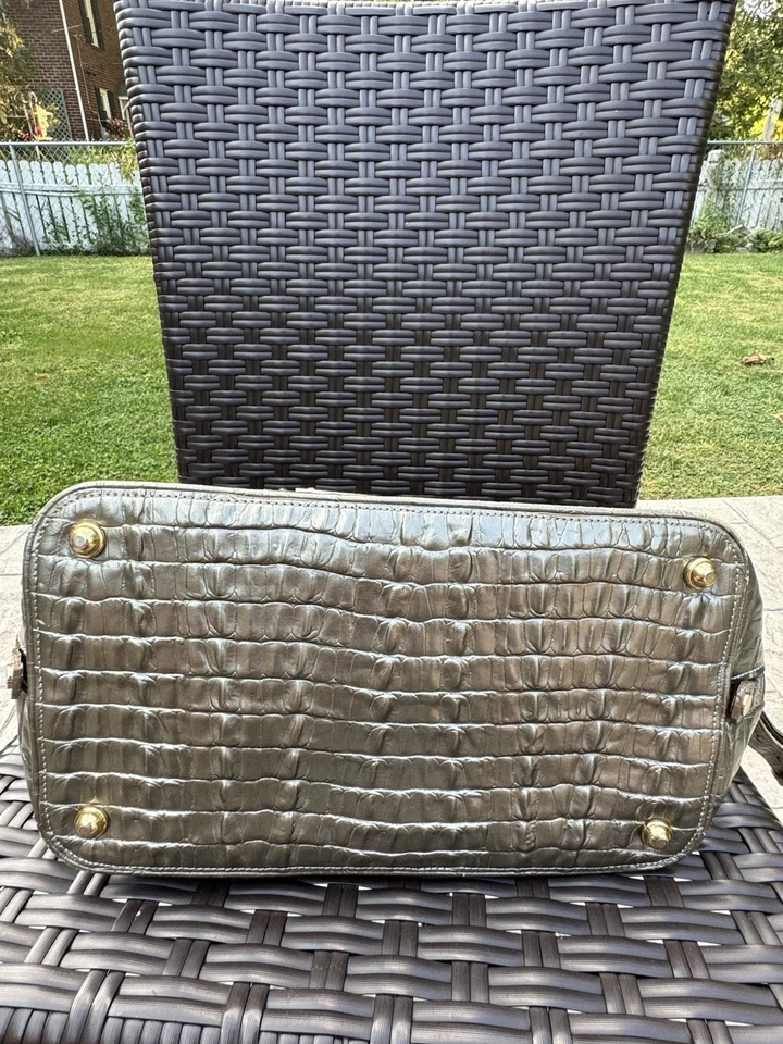 Bolsa de mão Brahmin Vivian em grafite 14x9” - Imagem 4 de 4