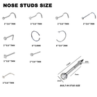 Nose Piercing Kit,  2 Pack Disposable Self Nose Piercing Gun with 10 Pcs Nose Ri