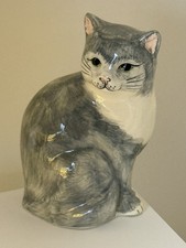 Babbacombe Pottery Lownds Pateman Sleeping Ginger Cat Grey Tortoise Ceramic x 3