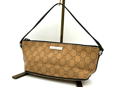 バッグ Gucci Accessory Pouch GG Canvas Handbag GUCCI GG Canvas Accessory Pouch Leather