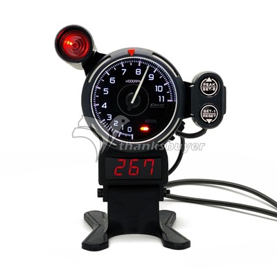 11000RPM Racing Tachometer 7-Color Tachometer Gauge with Speed Display Gen 2nd