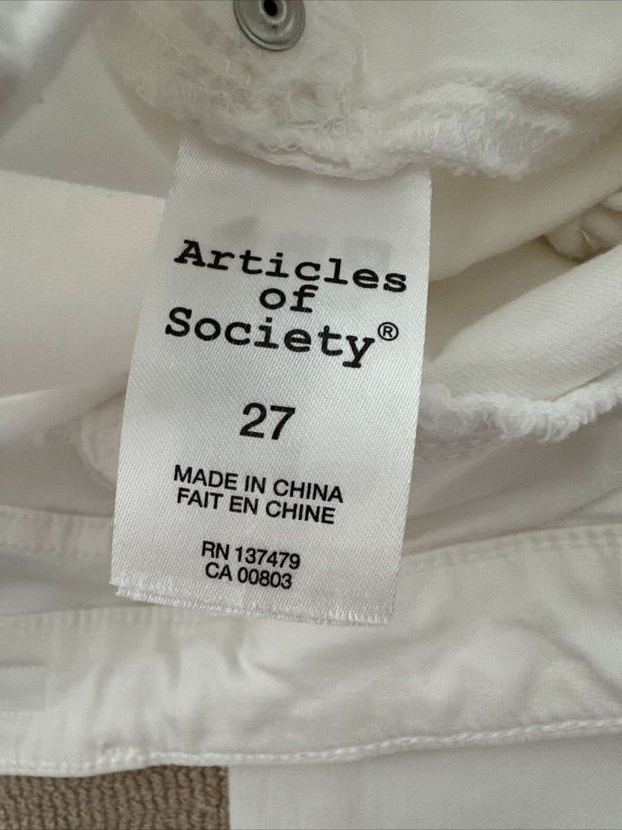Articles Of Society Skinny Leg Jeans Women's 27 White Denim Low