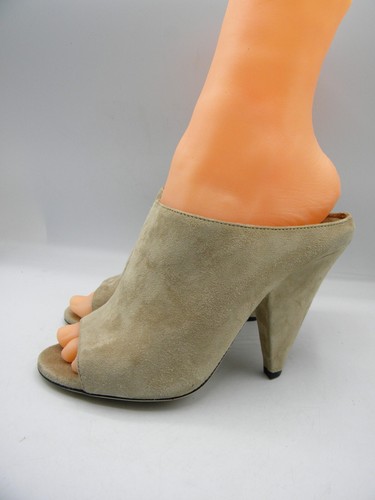 Tamara Mellon KENDRA Sand Suede Slide Heels Mule Size EU 36 Box - Picture 11 of 21