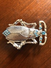 Blue Stone Rhinestone Insect Bug Stylish Fashion Women s Metal Belt Buckle