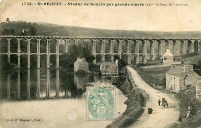Karte SAINT BRIEUC Viadukt von Souzin bei großer Flut