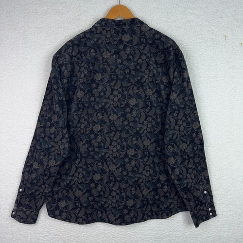 Lucky Brand Western Corduroy Shirt Button Down Mens Sz XXL Black Floral LS NWT - Picture 12 of 15