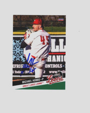 Michael Hobbs signed autograph 2022 Great Lakes Loons baseball card Corona CA