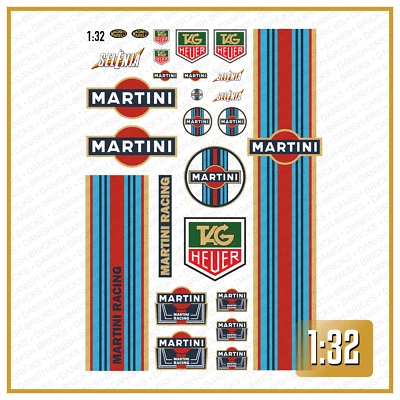 Waterslide Decal 1:32 Martini Racing Slotcar Gasoline Italien Oldtimer Lancia