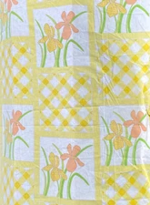 J.P. Stevens Angelo Donghai Daffodil Yellow Flat Sheet 102x106 King 1975 VGC