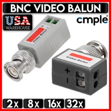 CCTV Coaxial BNC Balun Cat5 Cable Transceiver Adapter Camera Video Balun LOT