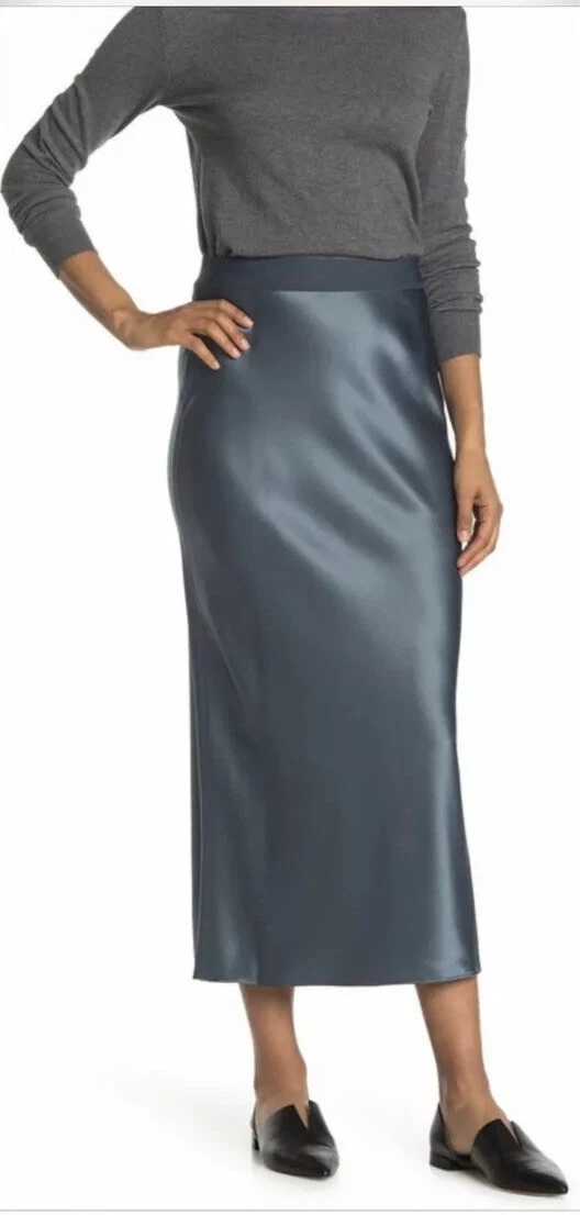 Satin Midi Slip Skirt